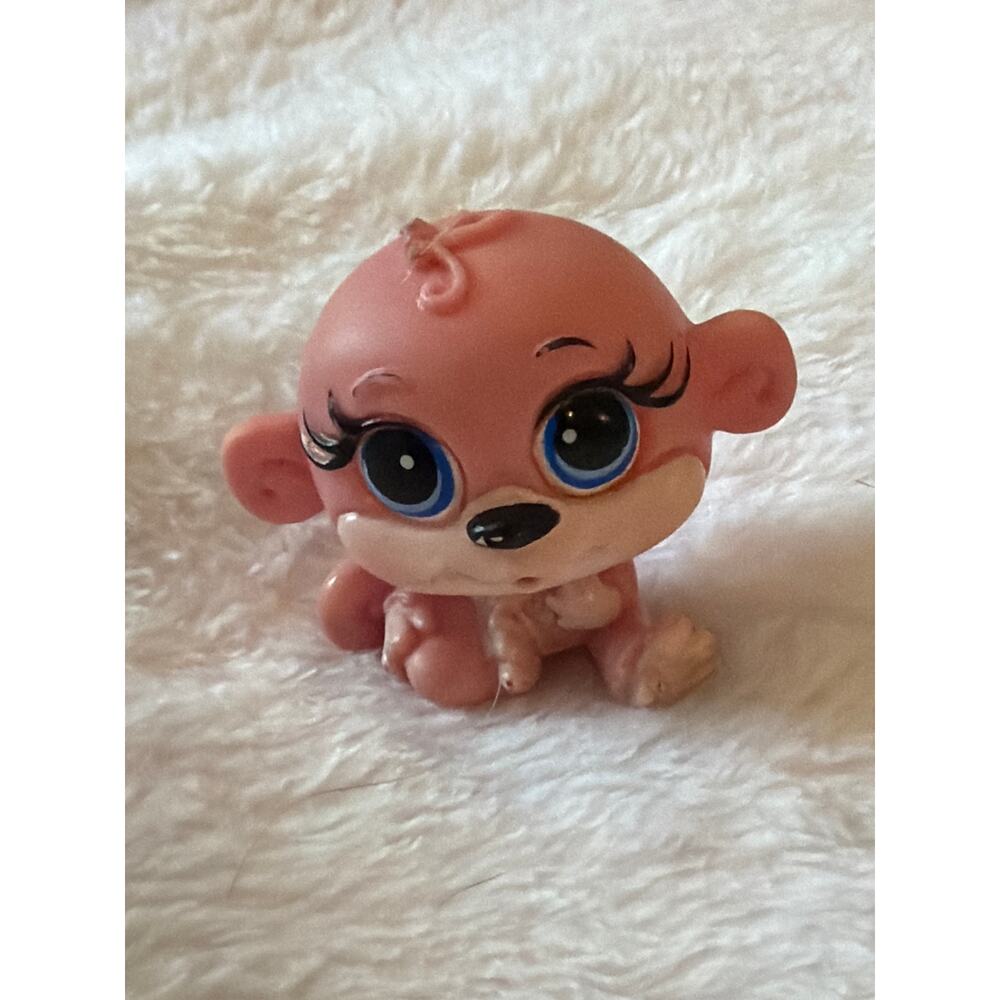 Pink Monkey Littlest Pet Shop Bratz Angelz Pet Figure Blue Eyes Eyelashes